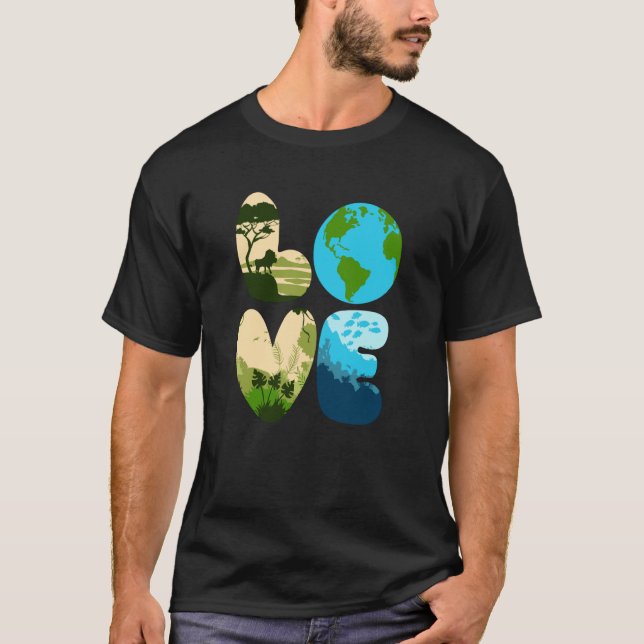 Love World Earth Day 2023 Save Planet Environmenta T-Shirt (Front)