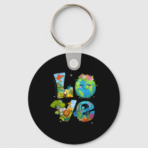 Love world earth day 2026 environmental animal tre keychain