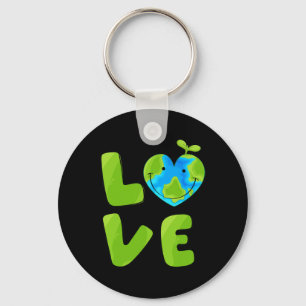Love World Planet Mother Earth Earth Day Keychain