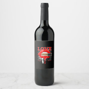 love worldwide streetwear lips vintage fashion wine label