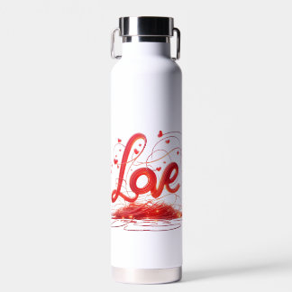 Love Woven With Red Wires Water Bottle