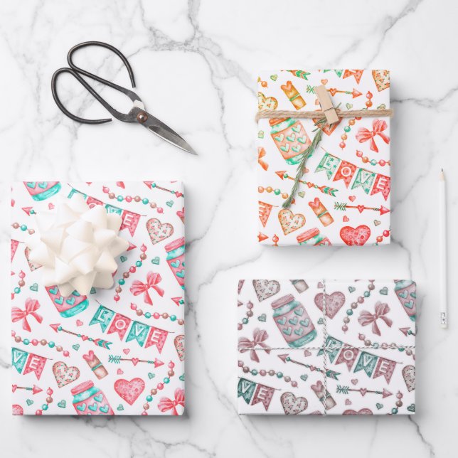 Love Wrapping Papier 3 feuilles (Recto)