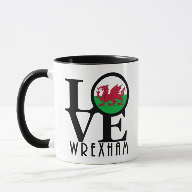LOVE Wrexham Wales  11oz Mug (Left)