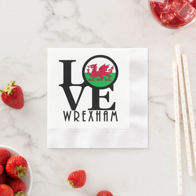 LOVE Wrexham Wales  Napkin (Insitu)