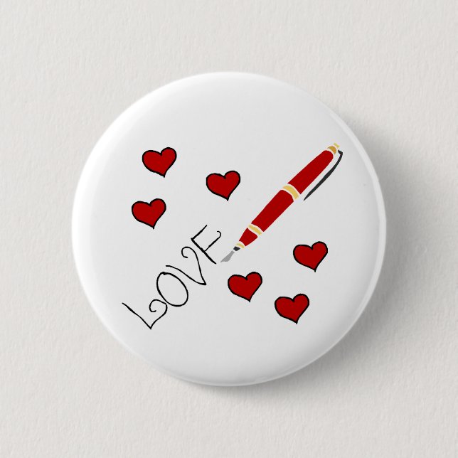 Love (Writing) 2 Inch Round Button (Front)