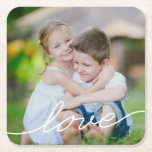 LOVE Writing Custom Photo Coaster<br><div class="desc">Photo gifts make the best gifts! Easily personalized with your text and/or photo(s) for a custom look. Designed by Berry Berry Sweet. View more designs at www.berryberrysweet.com</div>