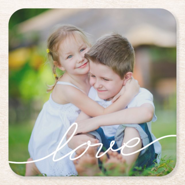 LOVE Writing Custom Photo Coaster (Front)