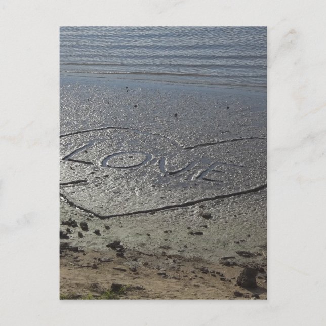 Love Written in the Sand Postcard (Front)