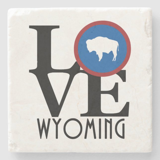 LOVE Wyoming Stone Coaster (Front)