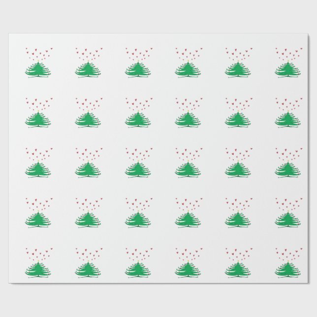 Love X-mas Tree Matte Wrapping Paper, 30 in x 6 ft Wrapping Paper (Flat)