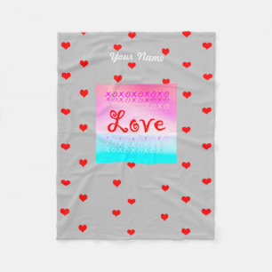 Love xoxo fleece blanket