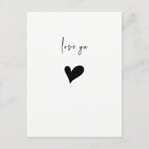 Love Ya Cute Heart Minimalist Postcard