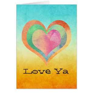 Love Ya Watercolor Hearts