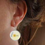 Love Yellow Flower Groovy Hippie Handwriting  Earrings<br><div class="desc">Love with a beautiful yellow flower in a handwritten font to brighten your day.</div>