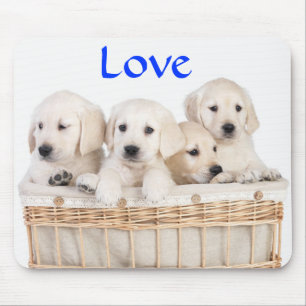 Love Yellow Labrador Retriever Puppies Mousepad
