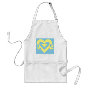 Love Yellow on Blue Standard Apron