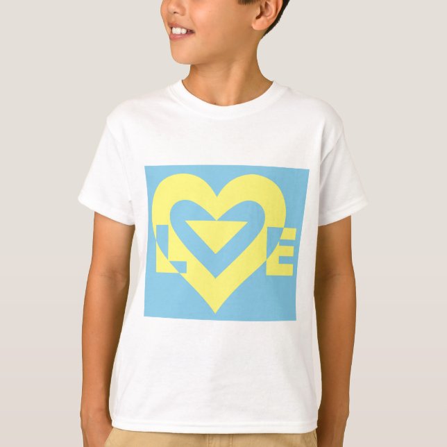 Love Yellow on Blue T-Shirt (Front)