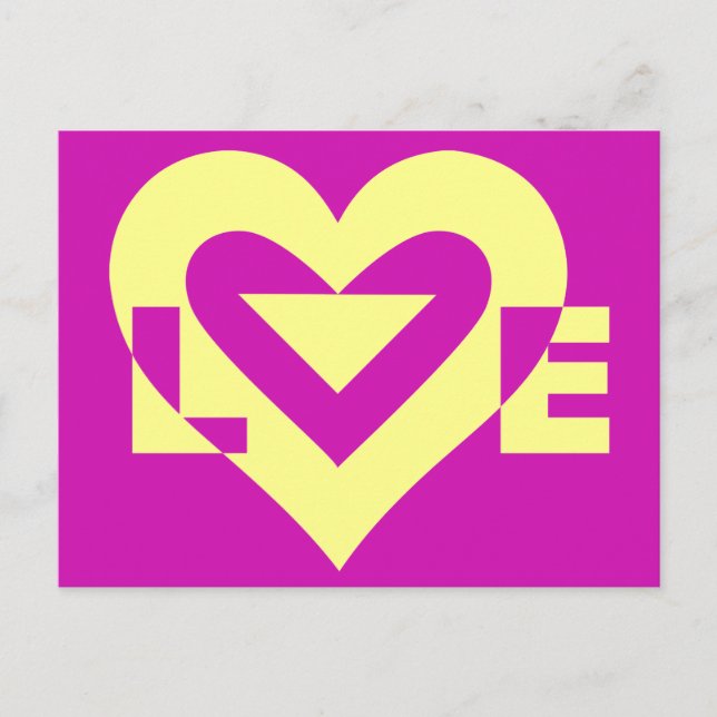 Love Yellow on Purple Postcard (Front)