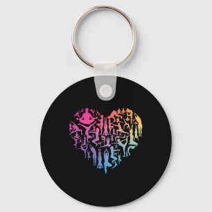 Love Yoga Heart Meditation Pose Men Girl Women Zen Keychain