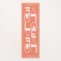 LOVE Yoga Personalized Peach Teal 2 SIDED
