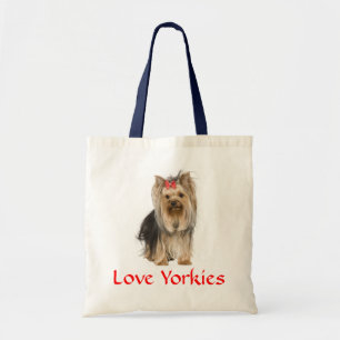Love Yorkies Yorkshire Terrier Pupy Dog Totebag Tote Bag