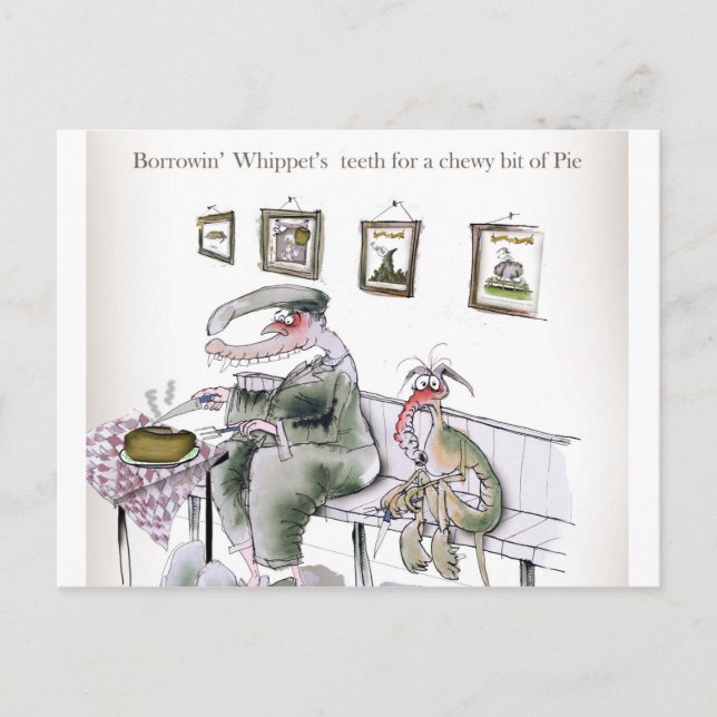 love yorkshire borrowing whippets teeth postcard (Front)