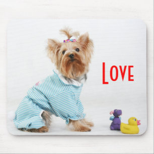 Love Yorkshire Terrier Puppy Dog Mousepad