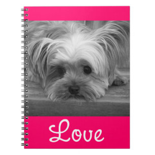 Love Yorkshire Terrier Puppy Dog Pink Notebook