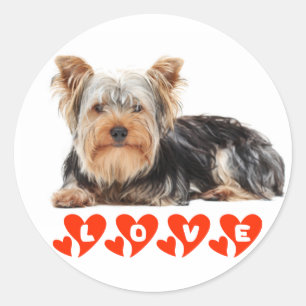 Love Yorkshire Terrier Puppy Dog Sticker / Seals