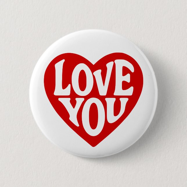Love You 2 Inch Round Button (Front)