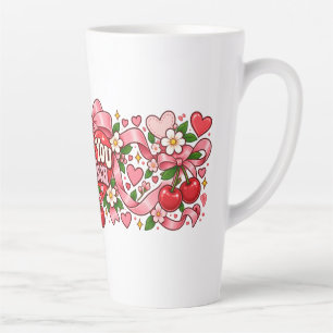 Love You a Bunch Pink Bow Heart Mug   Retro Coquet