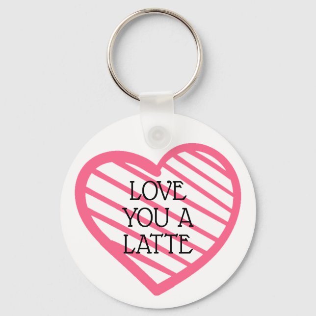 Love You A Latte  Keychain (Front)