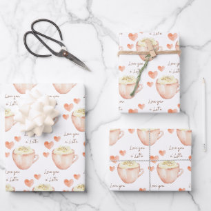 Love You A'latte Wrapping feuilles de papier