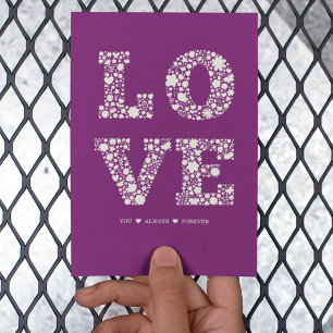 "LOVE You, Always, Forever" Raspberry Love Card