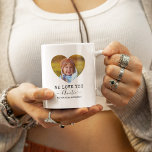 Love You Auntie Heart Photo Coffee Mug<br><div class="desc">Personalized auntie coffee mug featuring 2 family photos in a cute heart shape,  the words "we love you auntie",  and the childrens names. Can be changed to any relation!</div>