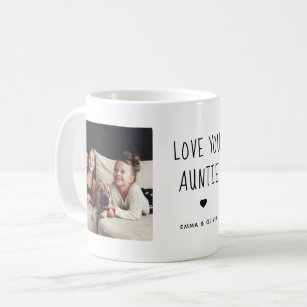 Love You Auntie   Two Photo Handwritten Text Coffee Mug
