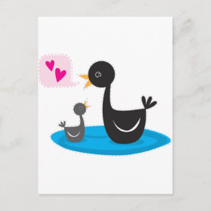 love you baby swan postcard