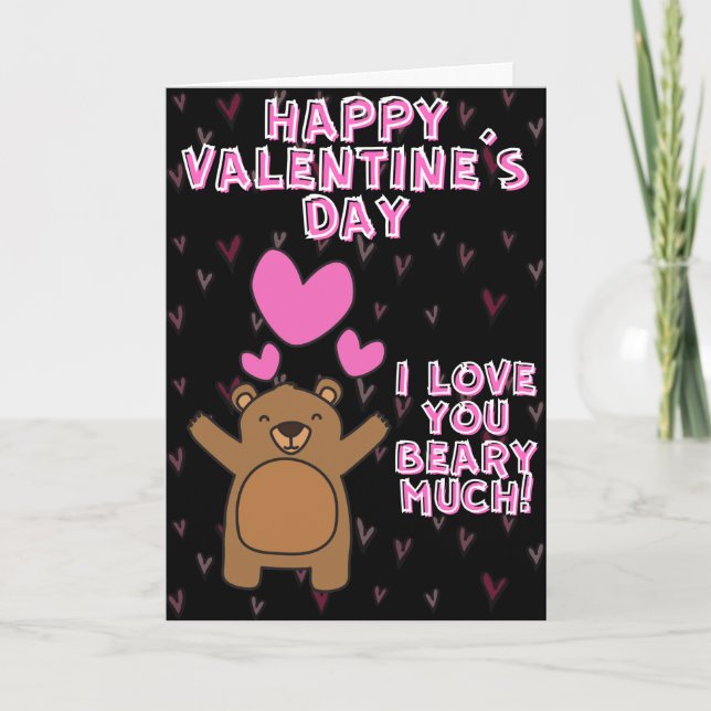 Love You Beary Beaucoup Drôle Carte Valentine (Devant)