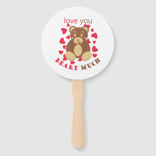 Love you beary much for Valentine's Day Hand Fan