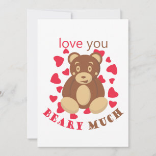 Love you beary much for Valentine's Day Holiday Card