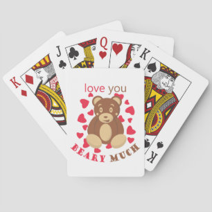 Love you beary much for Valentine's Day Playing Cards