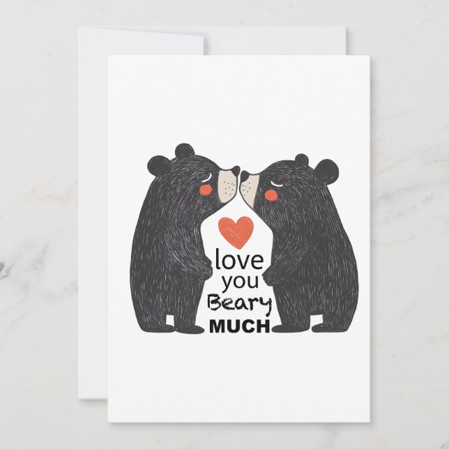 Love You Beary Much Invitation (Front)