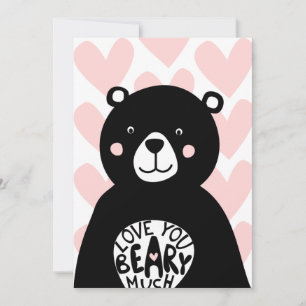 Love you Beary Much Scandinavian Bear Valentines Holiday Card