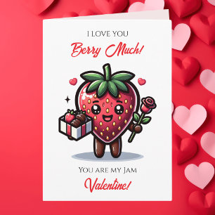 Love You Berry much   Cute Valentine's Day Pun Card