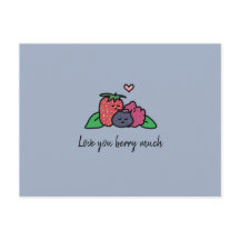 "Love you berry much" Postcard