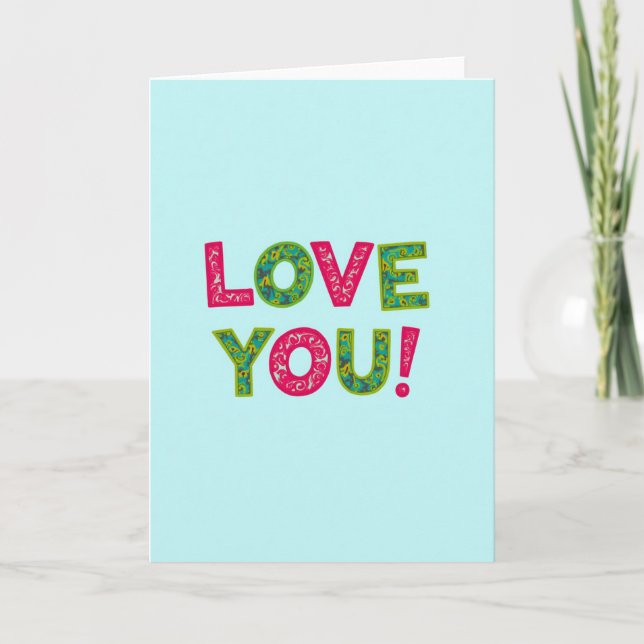Love You Bold Bright Card (Front)