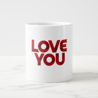 Love You – Bold Romantic Typography Large Coffee Mug