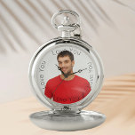 Love you boyfriend husband photo pocket watch<br><div class="desc">Template for Your own photo of a boyfriend,  man,  husband.  With the text. Love You (x4)   A great birthday gift,  wedding gift or keepsake for her. Black text.</div>