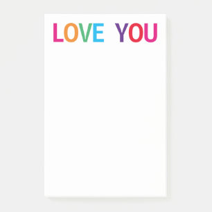 Love You Bright Multicolored 4 x 6 Post-it Notes
