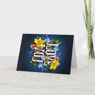 LOVE you card marine Valentine carte fleurs